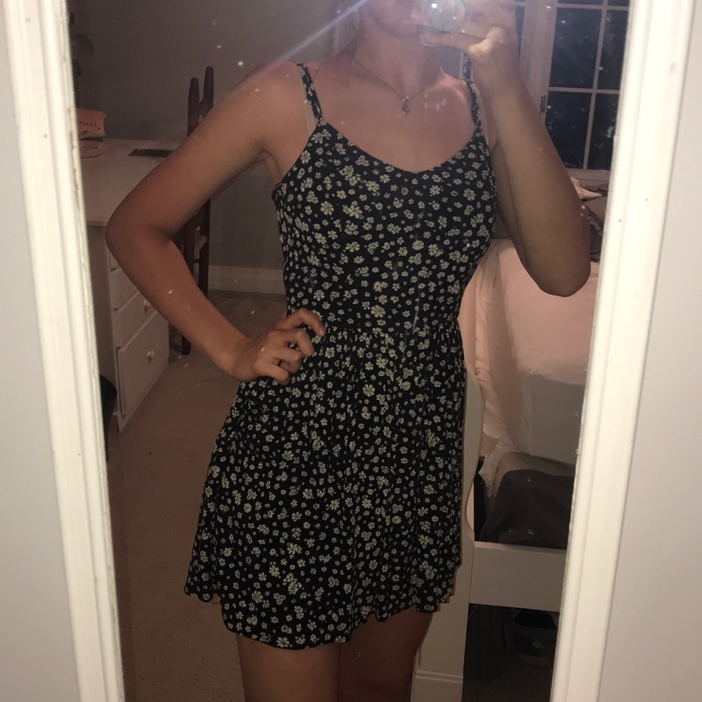 LA hearts black and white floral skater dress